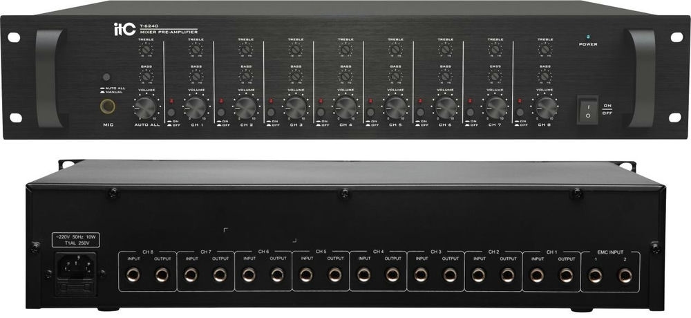Bộ tiền khuếch đại 8 kênh ITC T-6240 | TOA