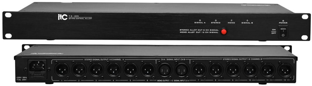 Bộ chia tín hiệu âm thanh 8 kênh stereo ITC TS-205 | TOA