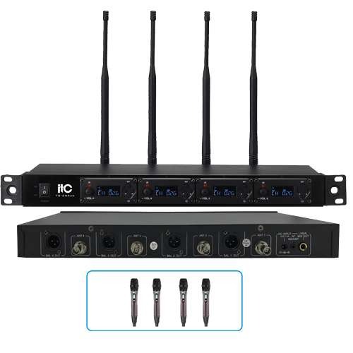 Bộ thu Mic không dây ITC TS-354UH, hỗ trợ 4 Mic | Sản phẩm chính hãng