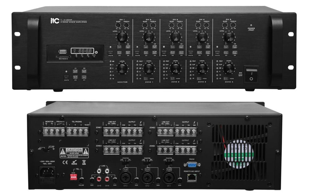 Bộ ma trận 4 kênh ITC T-4120MP với công suất 4x120W | Sản phẩm chính hãng