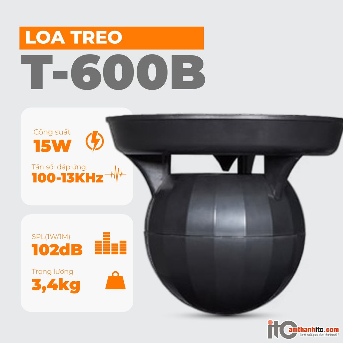 Loa treo trần T-600B – góc phủ 360